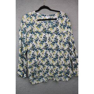 J.Jill Long Sleeve Button Down Gauzy Tunic-Size XL